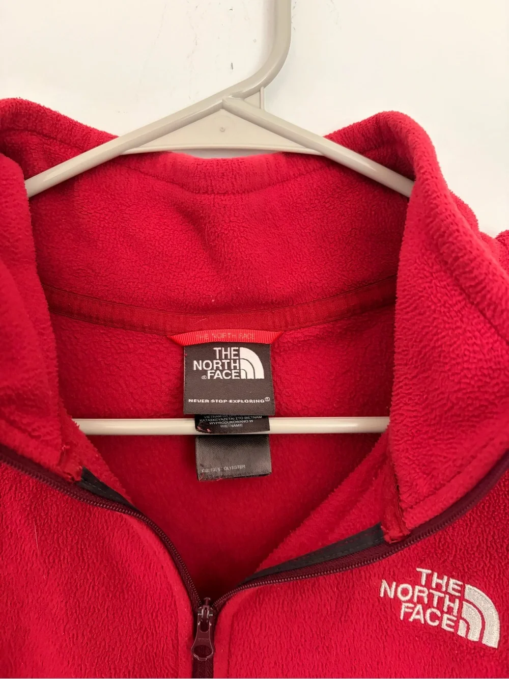 The North Face Men's Red Half-Zip Fleece Pullover
